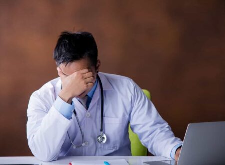 Medical Malpractice Lawsuits concept showing a doctor, patient, medical records, and a courtroom gavel representing healthcare negligence claims.