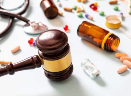 Pharmaceutical Lawsuit concept showing prescription medicine bottles, pills, and legal documents representing a Pharmaceutical Lawsuit over drug safety and consumer claims.
