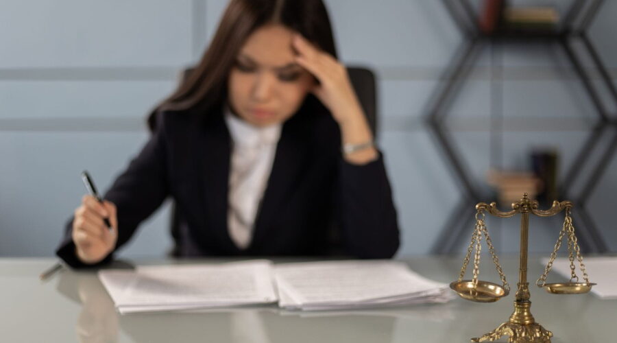 Employee discussing workplace retaliation cases with an attorney after reporting discrimination or wrongful workplace conduct.