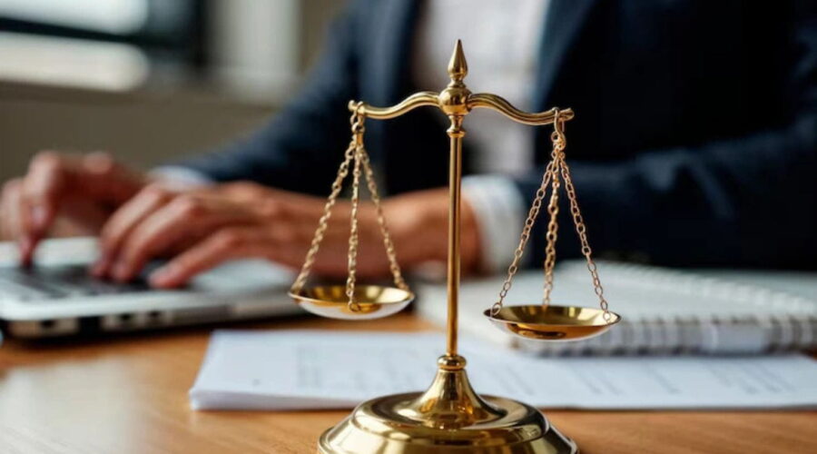Illustration representing the AlgaeCal lawsuit with legal documents, gavel, and calcium supplement bottles highlighting consumer safety and marketing claims issues.