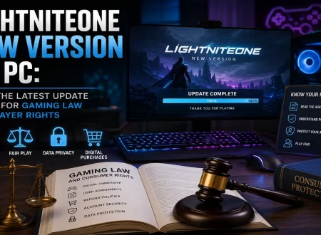 PC gaming setup displaying an update screen representing the Lightniteone New Version on PC release