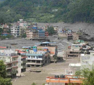 Nepal Flood 2026 causing severe flooding, damaged roads, and widespread disruption in affected communities.
