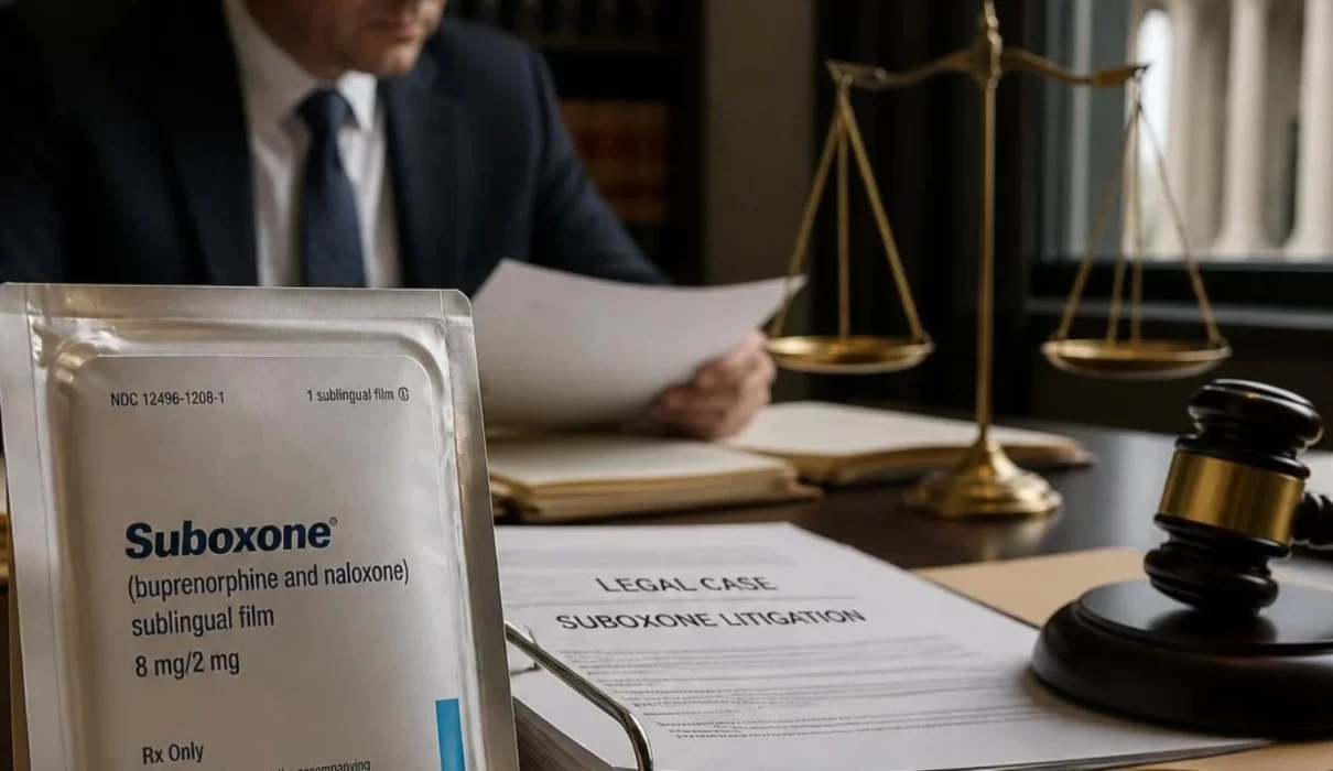 Gavel and legal documents representing the Suboxone lawsuit and dental injury claims