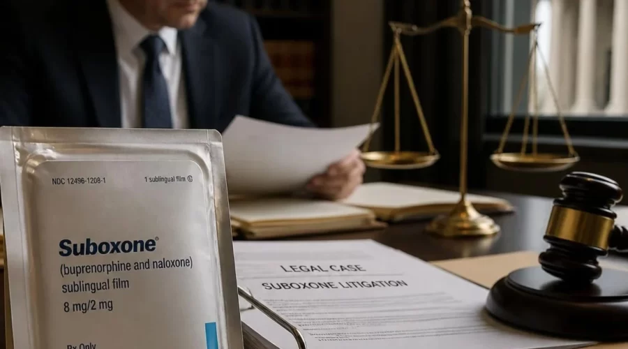Gavel and legal documents representing the Suboxone lawsuit and dental injury claims