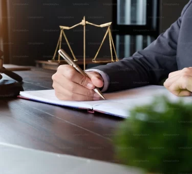 Attorney writting important case details