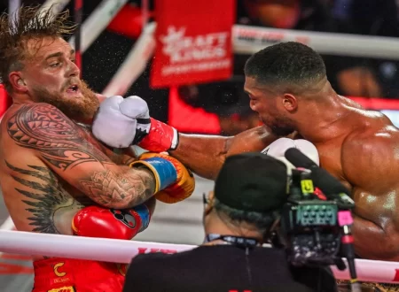 Jake Paul and Anthony Joshua during their December 2025 boxing match amid fight fixing controversy