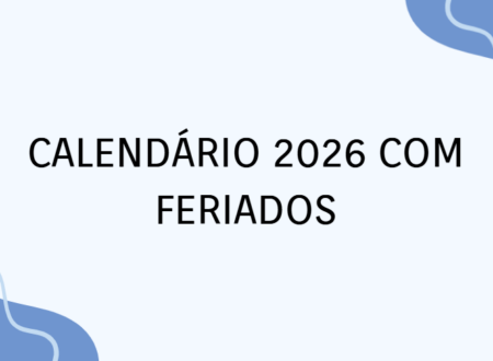 Calendário 2026 com Feriados