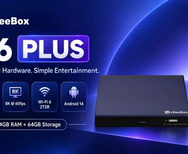 Android streaming box connected to a living room television